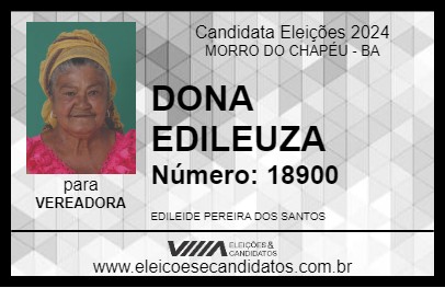 Candidato DONA EDILEUZA 2024 - MORRO DO CHAPÉU - Eleições