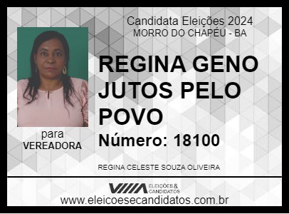 Candidato REGINA CELESTE 2024 - MORRO DO CHAPÉU - Eleições