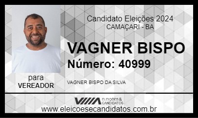 Candidato VAGNER BISPO 2024 - CAMAÇARI - Eleições