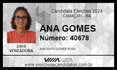 Candidato ANA GOMES 2024 - CAMAÇARI - Eleições