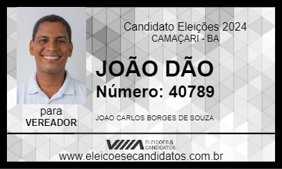 Candidato JOÃO DÃO 2024 - CAMAÇARI - Eleições