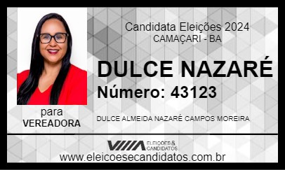 Candidato DULCE NAZARÉ 2024 - CAMAÇARI - Eleições