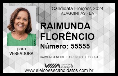 Candidato RAIMUNDA FLORÊNCIO 2024 - ALAGOINHAS - Eleições