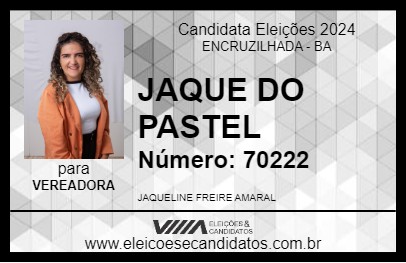 Candidato JAQUE DO PASTEL 2024 - ENCRUZILHADA - Eleições