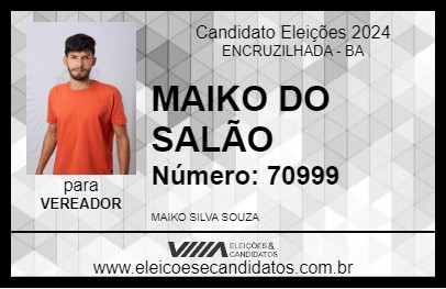 Candidato MAIKO DO SALÃO 2024 - ENCRUZILHADA - Eleições