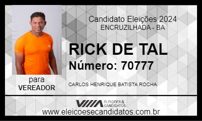 Candidato RICK DE TAL 2024 - ENCRUZILHADA - Eleições