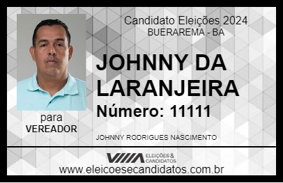 Candidato JOHNNY DA LARANJEIRA 2024 - BUERAREMA - Eleições