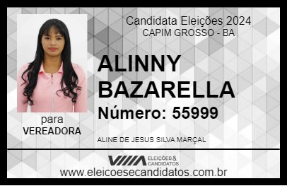 Candidato ALINNY BAZARELLA 2024 - CAPIM GROSSO - Eleições