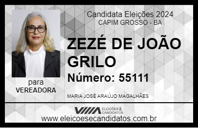 Candidato ZEZÉ DE JOÃO GRILO 2024 - CAPIM GROSSO - Eleições