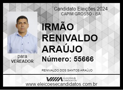 Candidato IRMÃO REINIVALDO ARAÚJO 2024 - CAPIM GROSSO - Eleições