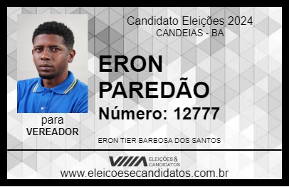 Candidato ERON PAREDÃO 2024 - CANDEIAS - Eleições