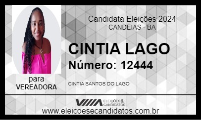 Candidato CINTIA LAGO 2024 - CANDEIAS - Eleições