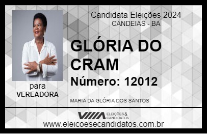 Candidato GLÓRIA DO CRAM 2024 - CANDEIAS - Eleições