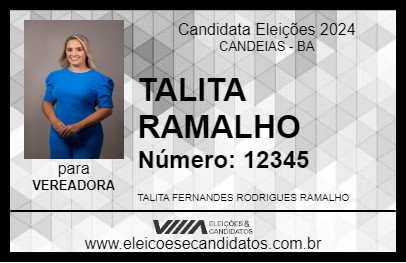 Candidato TALITA RAMALHO 2024 - CANDEIAS - Eleições