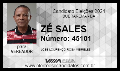 Candidato ZÉ SALES 2024 - BUERAREMA - Eleições