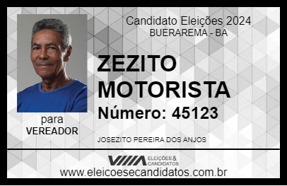 Candidato ZEZITO MOTORISTA 2024 - BUERAREMA - Eleições