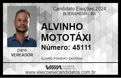 Candidato ALVINHO MOTOTÁXI 2024 - BUERAREMA - Eleições