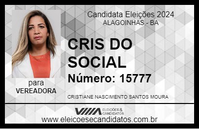 Candidato CRIS DO SOCIAL 2024 - ALAGOINHAS - Eleições