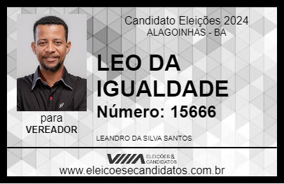 Candidato LEO DA  IGUALDADE 2024 - ALAGOINHAS - Eleições