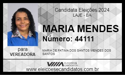 Candidato MARIA MENDES 2024 - LAJE - Eleições