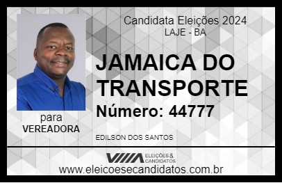 Candidato JAMAICA DO TRANSPORTE 2024 - LAJE - Eleições