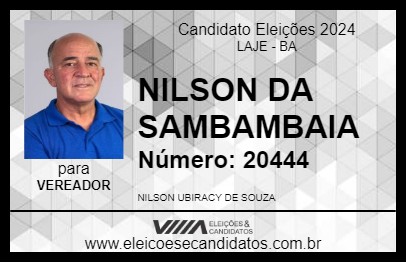 Candidato NILSON DA SAMAMBAIA 2024 - LAJE - Eleições