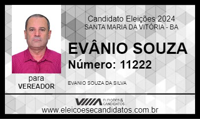 Candidato EVÂNIO SOUZA 2024 - SANTA MARIA DA VITÓRIA - Eleições