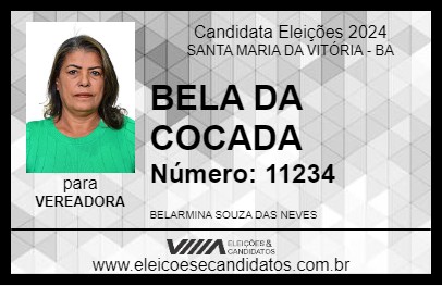 Candidato BELA DA COCADA 2024 - SANTA MARIA DA VITÓRIA - Eleições