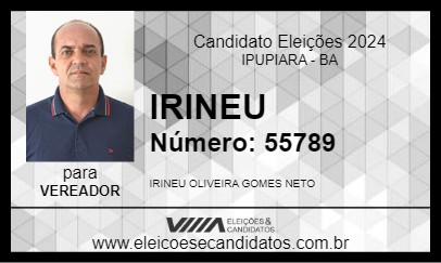 Candidato IRINEU 2024 - IPUPIARA - Eleições