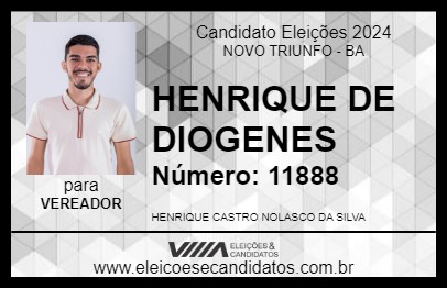 Candidato HENRIQUE DE DIOGENES 2024 - NOVO TRIUNFO - Eleições