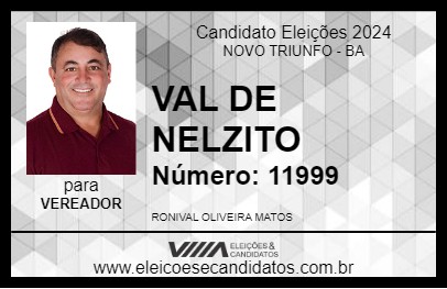 Candidato VAL DE NELZITO 2024 - NOVO TRIUNFO - Eleições