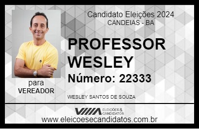 Candidato PROFESSOR WESLEY 2024 - CANDEIAS - Eleições