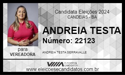 Candidato ANDREIA TESTA 2024 - CANDEIAS - Eleições