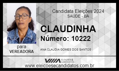 Candidato CLAUDINHA 2024 - SAÚDE - Eleições