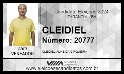 Candidato CLEIDIEL 2024 - ITARANTIM - Eleições