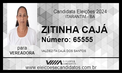 Candidato ZITINHA CAJÁ 2024 - ITARANTIM - Eleições