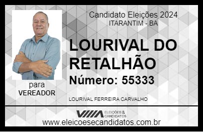 Candidato LOURIVAL DO RETALHÃO 2024 - ITARANTIM - Eleições