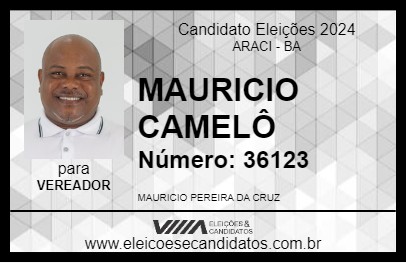 Candidato MAURICIO CAMELÔ 2024 - ARACI - Eleições