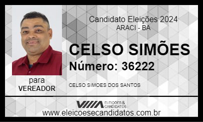 Candidato CELSO SIMÕES 2024 - ARACI - Eleições