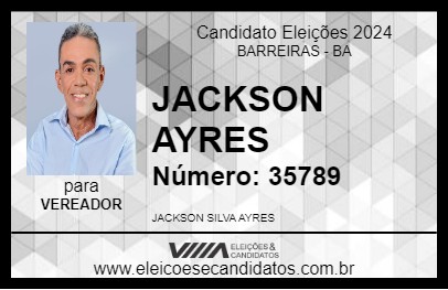 Candidato JACKSON AYRES 2024 - BARREIRAS - Eleições