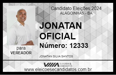 Candidato JONATAN OFICIAL 2024 - ALAGOINHAS - Eleições