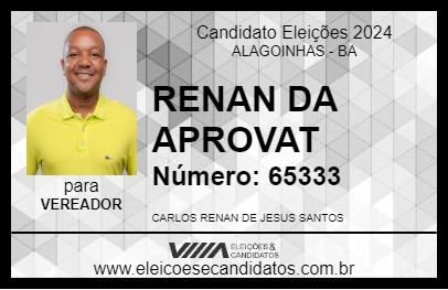 Candidato RENAN DA APROVAT 2024 - ALAGOINHAS - Eleições