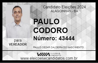 Candidato PAULO CODORO 2024 - ALAGOINHAS - Eleições