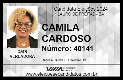 Candidato CAMILA CARDOSO 2024 - LAURO DE FREITAS - Eleições