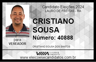 Candidato CRISTIANO SOUSA 2024 - LAURO DE FREITAS - Eleições