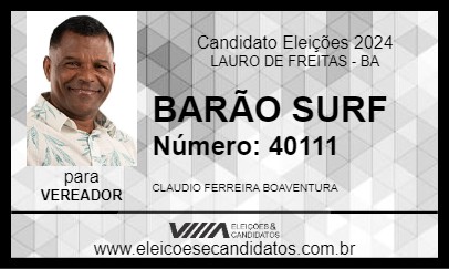 Candidato BARÃO SURF 2024 - LAURO DE FREITAS - Eleições