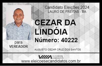 Candidato CEZAR DA LINDÓIA 2024 - LAURO DE FREITAS - Eleições