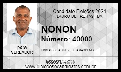 Candidato NONON 2024 - LAURO DE FREITAS - Eleições