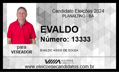 Candidato EVALDO 2024 - PLANALTINO - Eleições