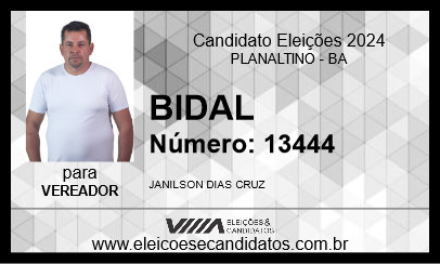 Candidato BIDAL 2024 - PLANALTINO - Eleições